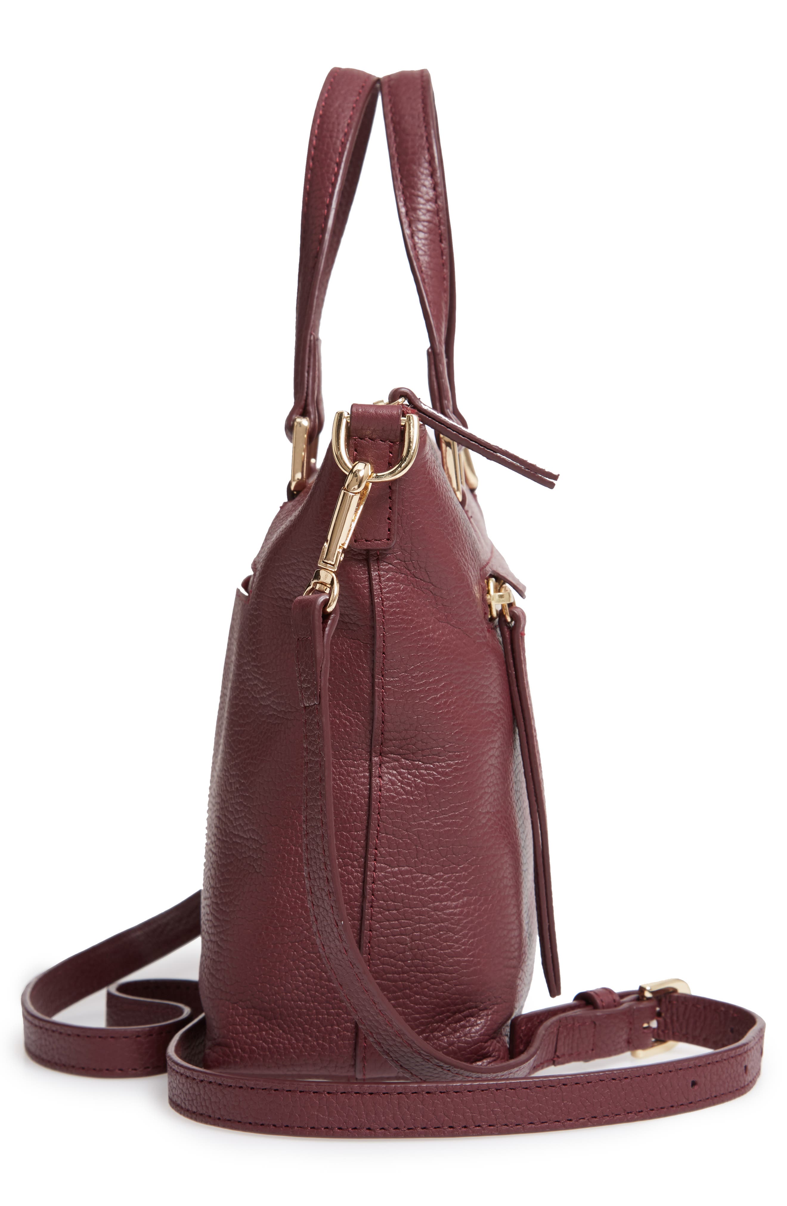 Lexa Leather Crossbody Bag, Alternate, color, BURGUNDY LONDON
