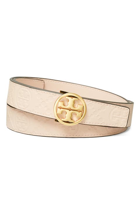 Miller Debossed T Monogram Leather Belt