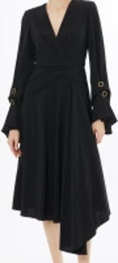 Gizia Pleated Front Midi Dress with Concealed Back Zip