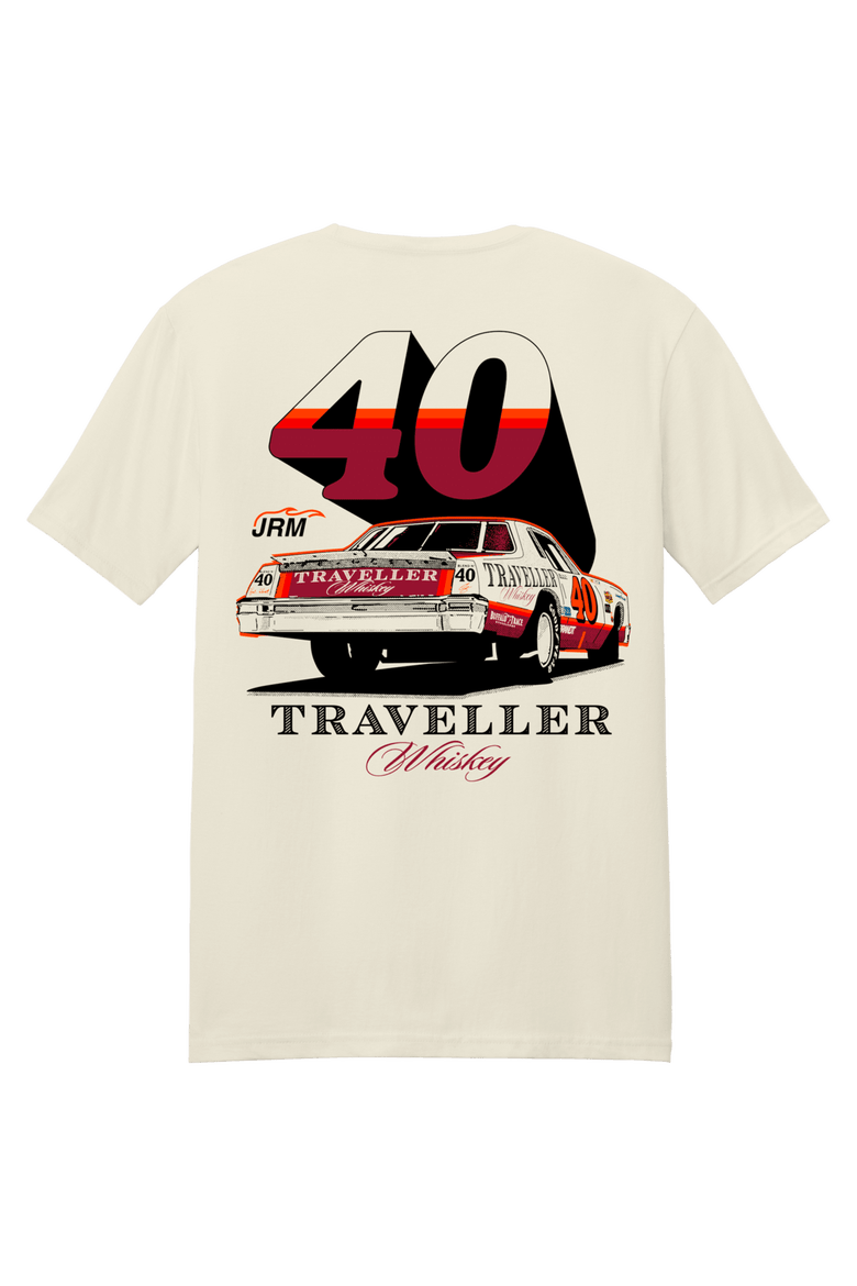 Men's Classic Ink Cream Justin Allgaier Traveller Whiskey T-Shirt, Alternate, color, Cream
