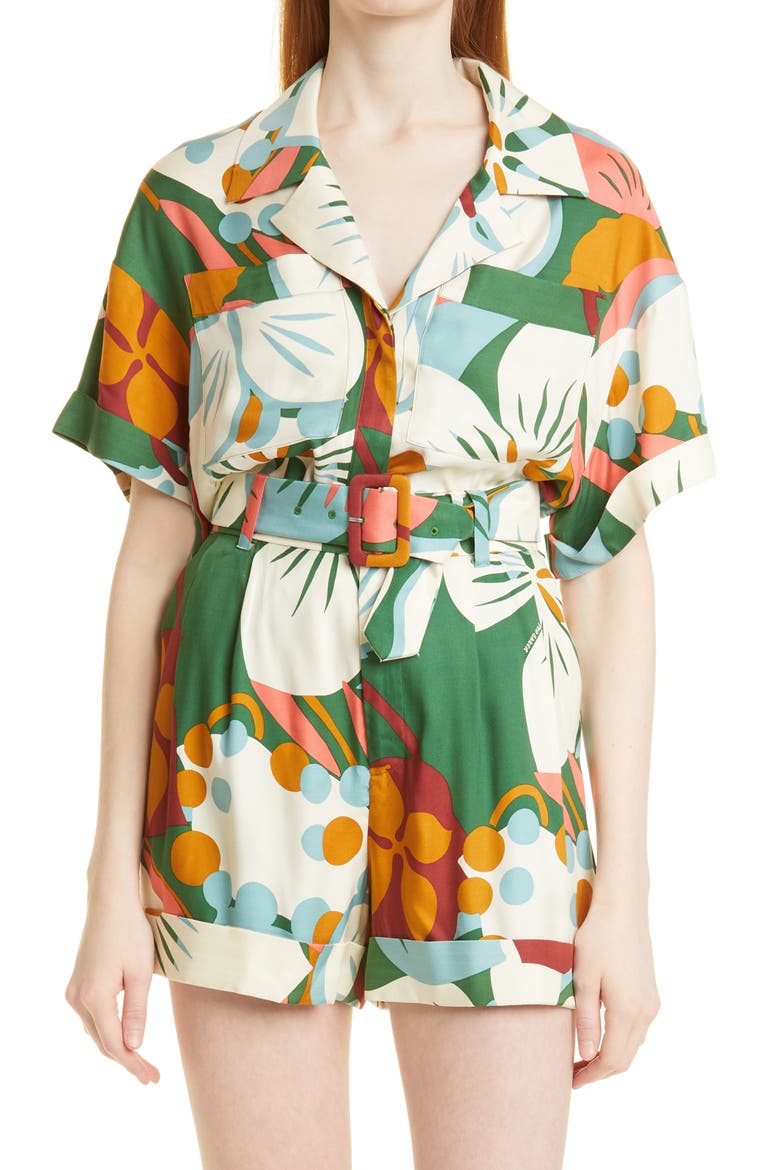 Talah Boxy Button-Up Shirt, Main, color, GREEN