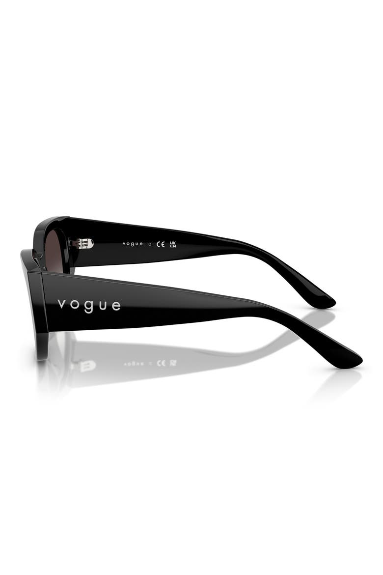53mm Irregular Sunglasses, Alternate, color, BLACK
