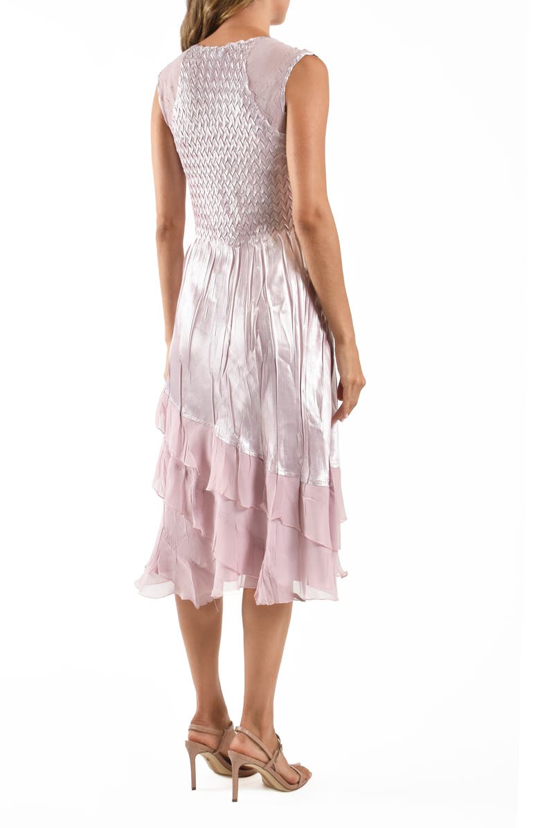 Komarov Charmeuse & Chiffon Dress with Jacket, Alternate, color, Lotus