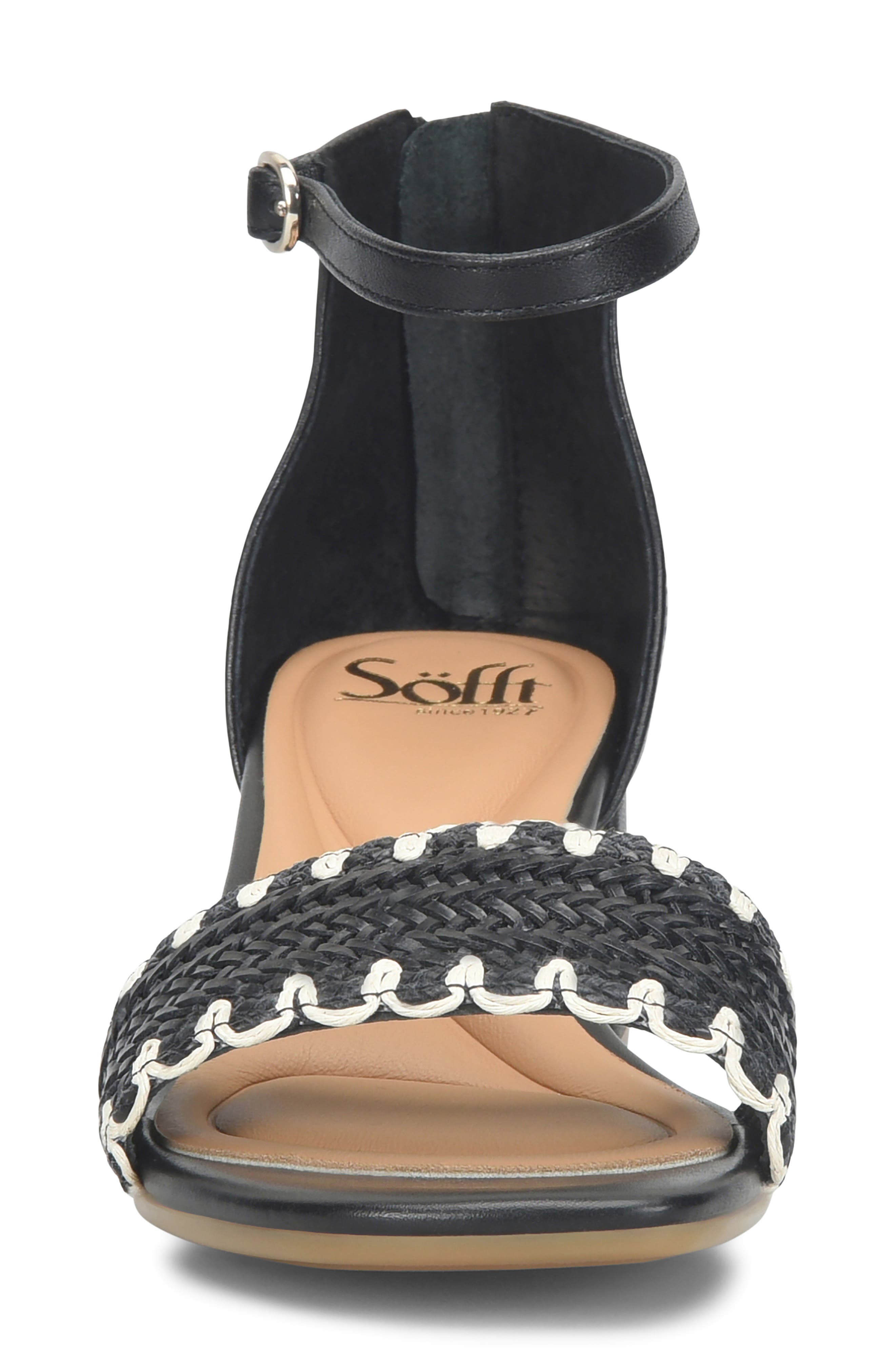 Söfft Lilah Ankle Strap Wedge Sandal, Alternate, color, Black