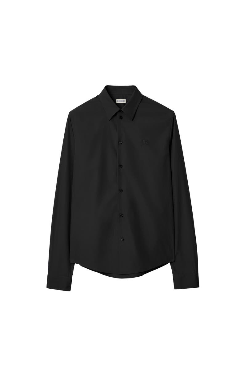 Burberry Regular Fit Cotton Poplin Shirt, Alternate, color, Black