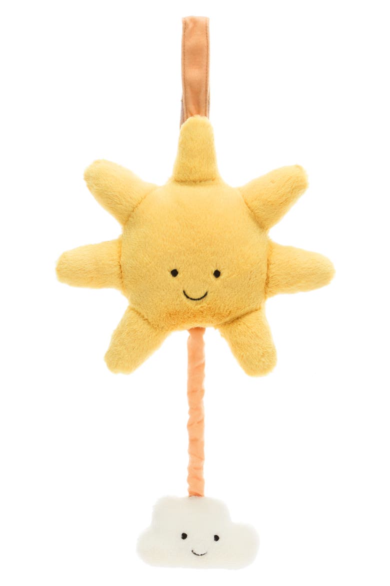 Amuseables Sun & Cloud Musical Pull 7.9-Inch Plushie, Main, color, YELLOW