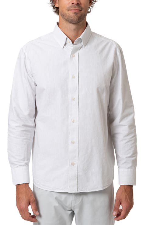 Stripe Cotton Button-Up Shirt