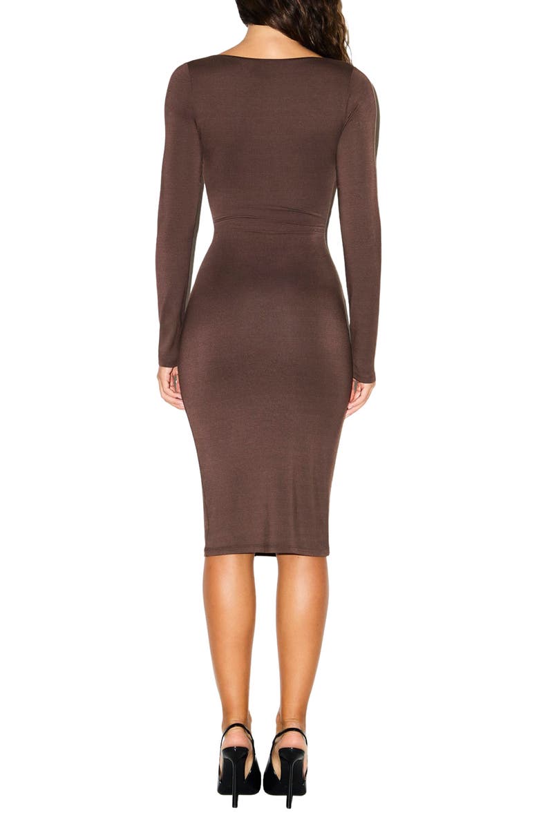 SKIMS Smooth Layers Long Sleeve Dress, Alternate, color, Espresso