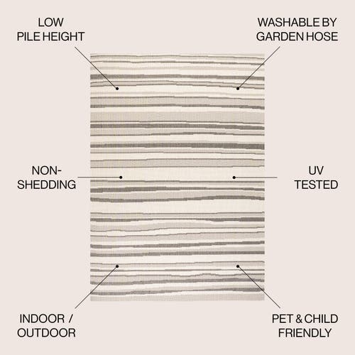 Jonathan Y Castara Wavy Stripe Modern Indoor/outdoor Area Rug In Cream/dark Gray