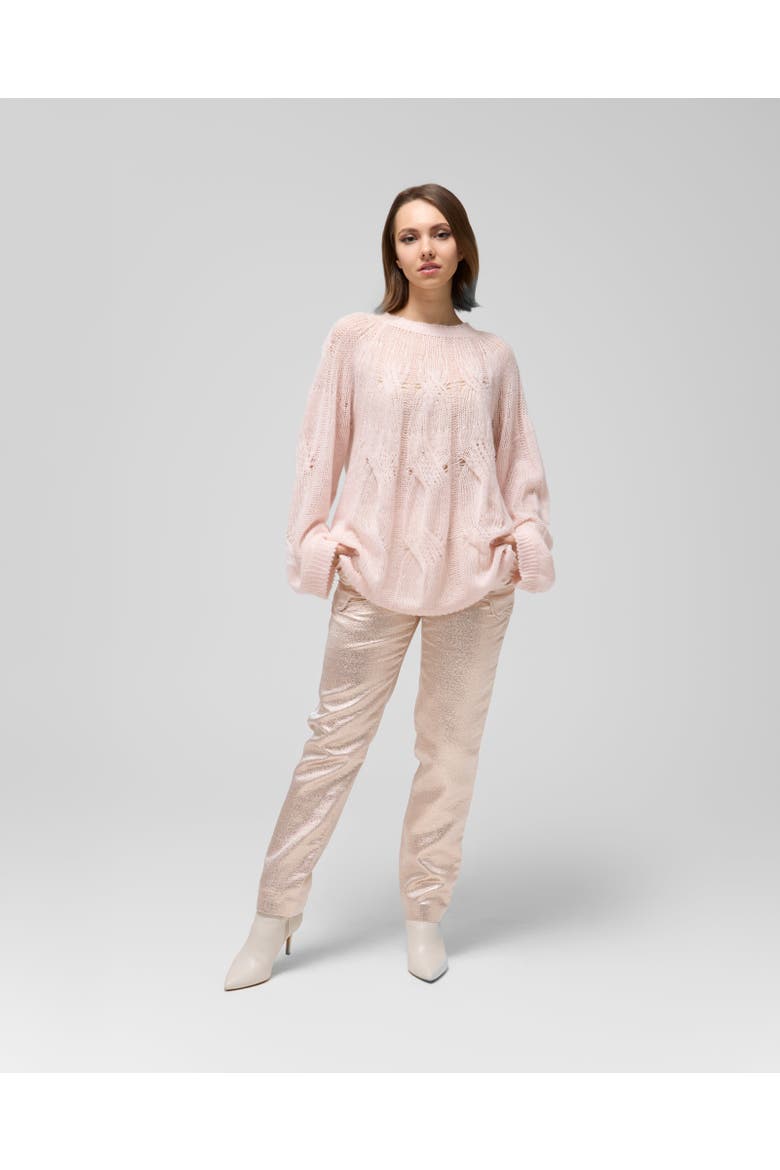 Cable-Knit Cashmere Sweater, Alternate, color, Light Pink