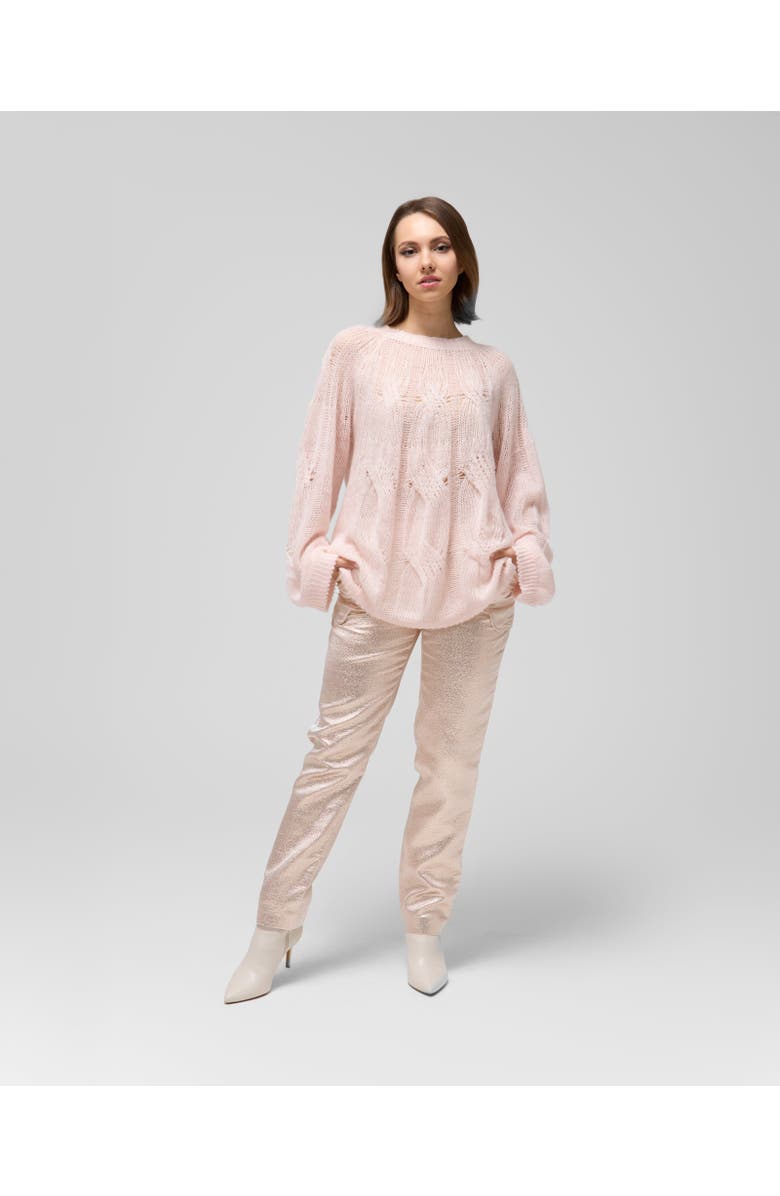 Le Fafo Cable-Knit Cashmere Sweater, Alternate, color, Light Pink