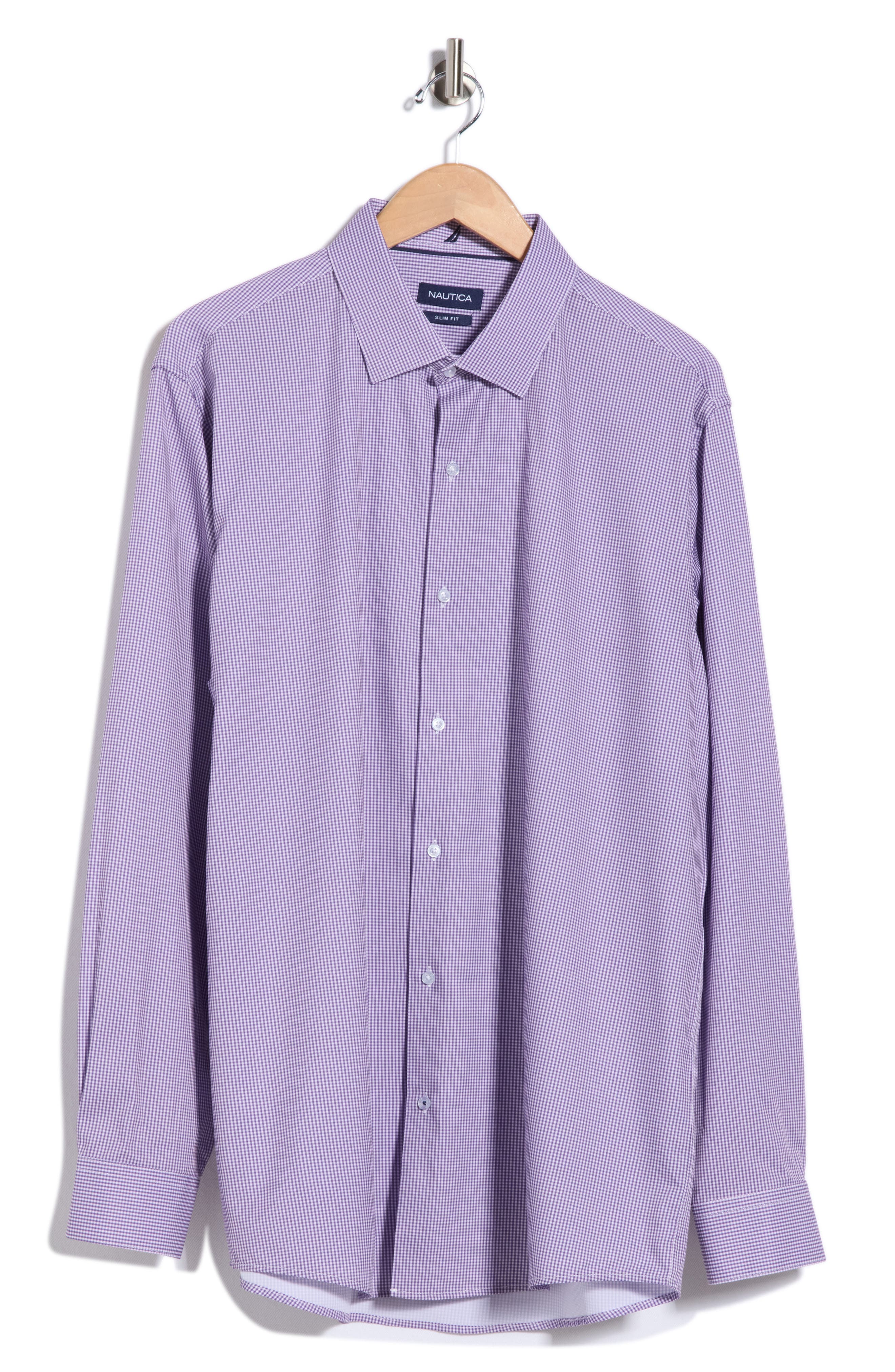 Slim Fit Microcheck Stretch Dress Shirt