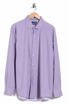 Slim Fit Microcheck Stretch Dress Shirt