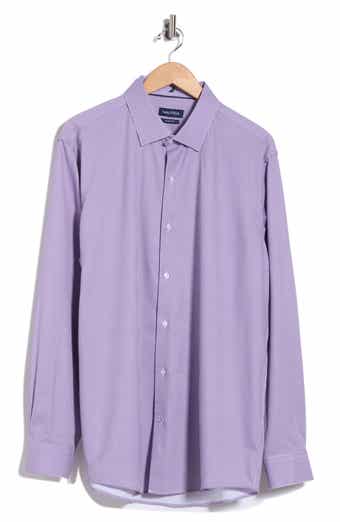 Slim Fit Microcheck Stretch Dress Shirt