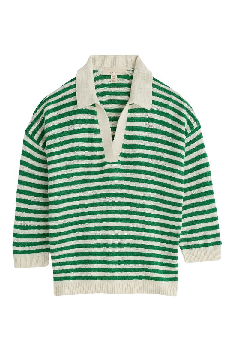 Gwnynver Stripe Cotton & Linen Sweater, Main, color, KNIT MINI CORNISH ISLAND ECRU