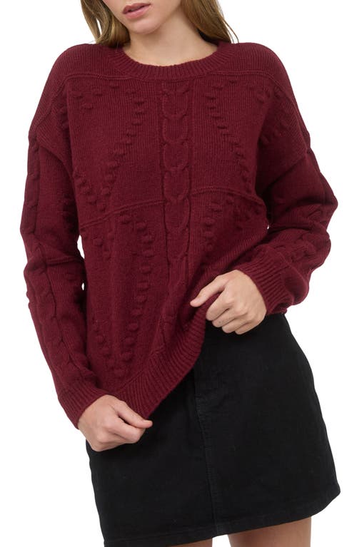 Blu Pepper Pompom Sweater In Burgundy