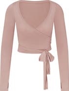 NikeSKIMS Long Sleeve Stretch Knit Wrap Top