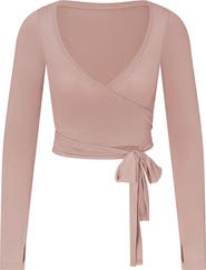 NikeSKIMS Long Sleeve Stretch Knit Wrap Top