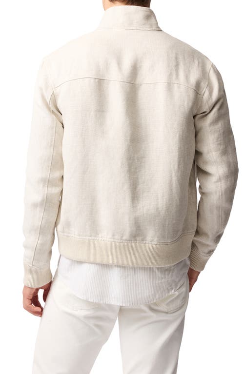 Rodd & Gunn Mcleod Bay Linen Blend Bomber Jacket In Wheat
