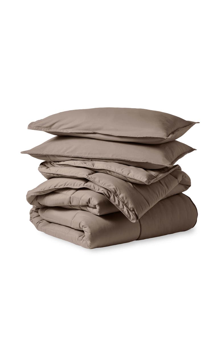Bare Home All-Season Down Alternative Comforter Set, Main, color, Taupe