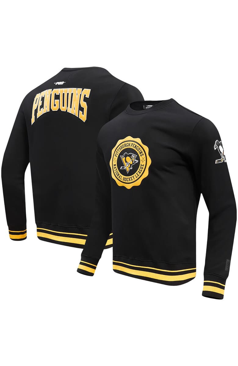 PRO STANDARD Men's Pro Standard Black Pittsburgh Penguins Crest Emblem Pullover Sweatshirt, Main, color, Black