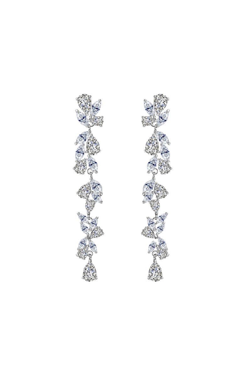 Untamed Petals Promise Crystal Drop Earrings, Main, color, Silver