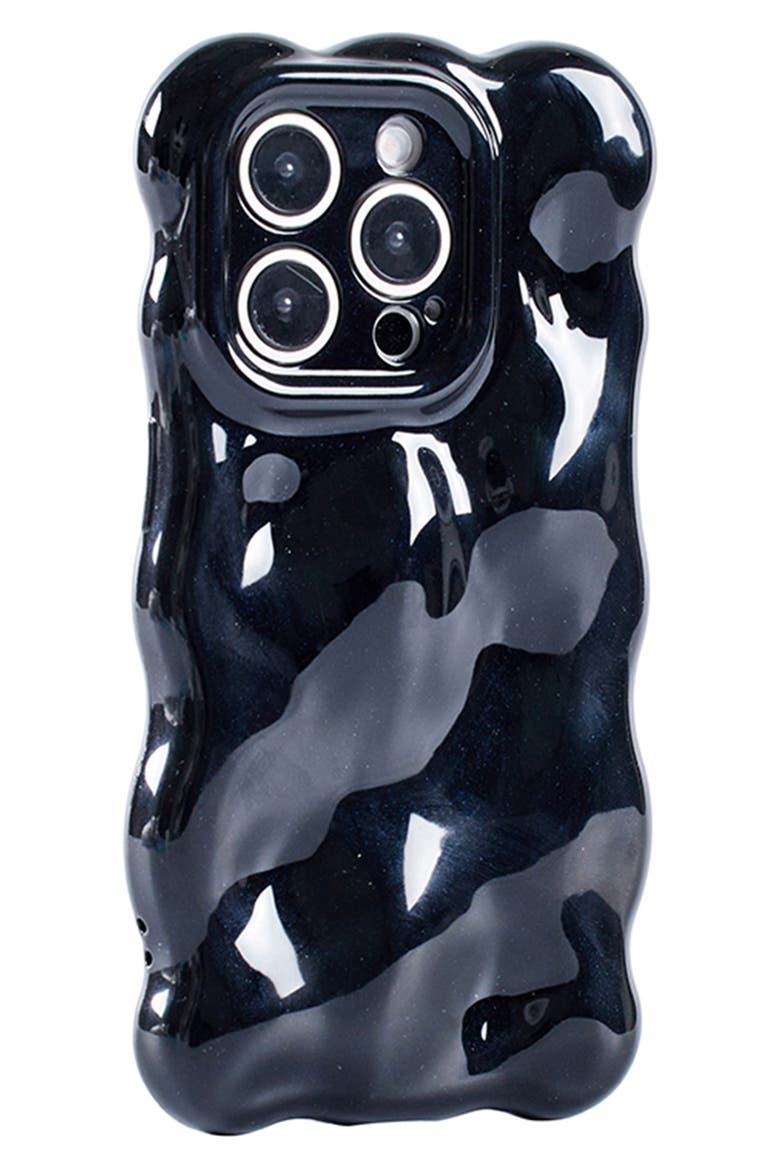 Glossy Bubbles iPhone 15 Pro Max Case, Alternate, color, BLACK