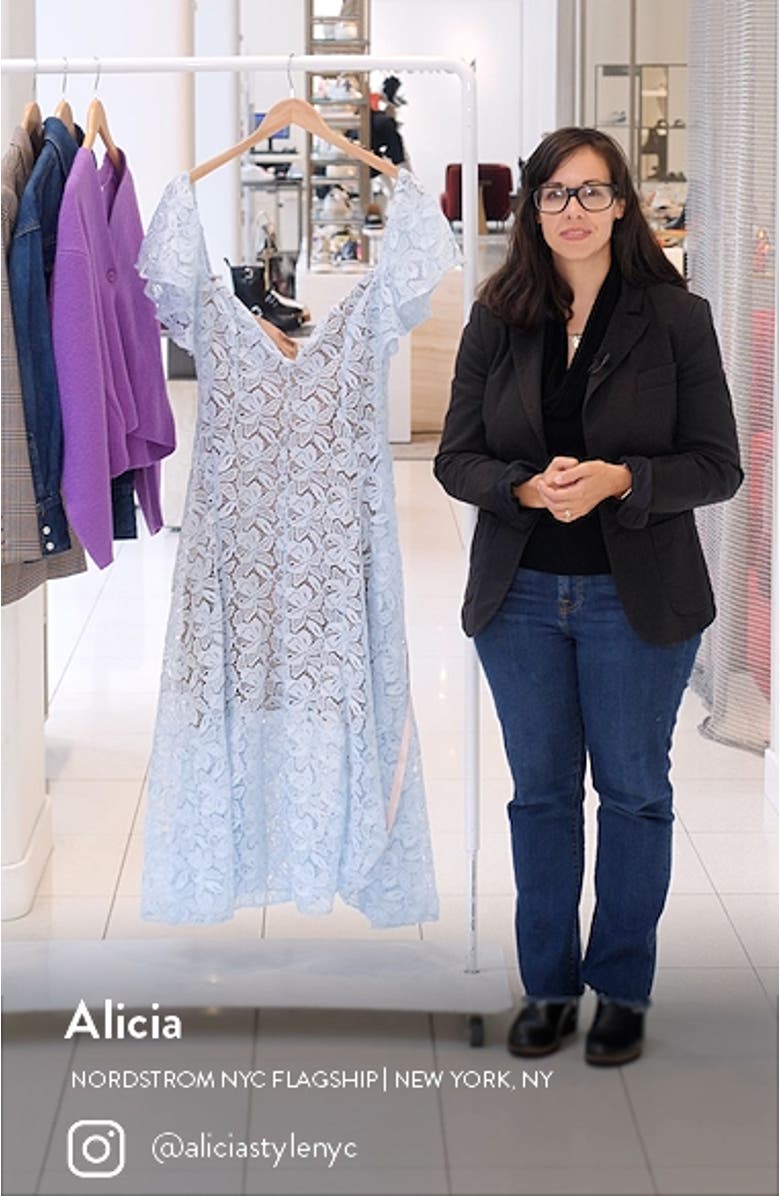 Austen Lace Flutter Sleeves Midi Dress, sales video thumbnail