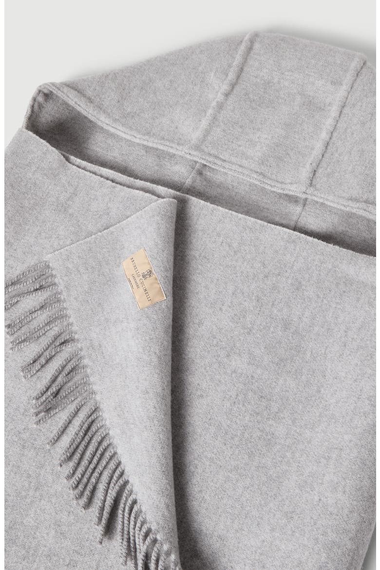 Hooded wool and cashmere knit scarf, Alternate, color, Light Grey