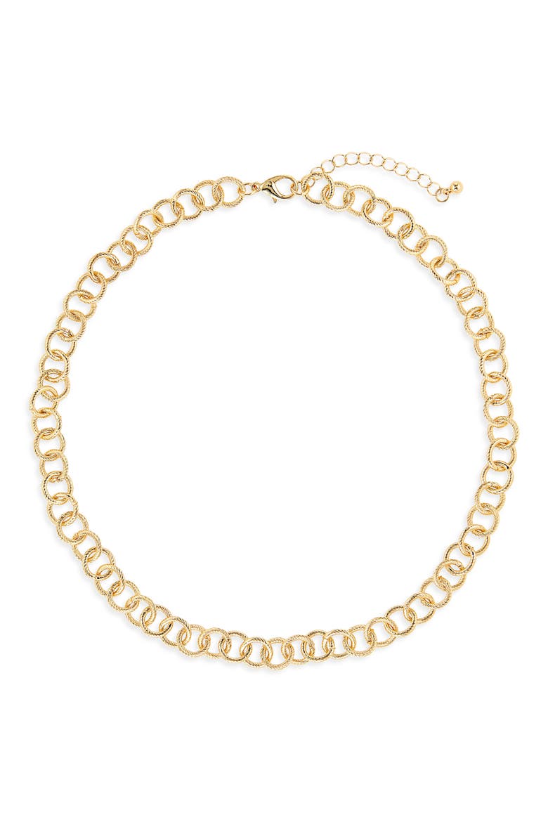 Slinky Rolo Collar Necklace, Main, color, GOLD