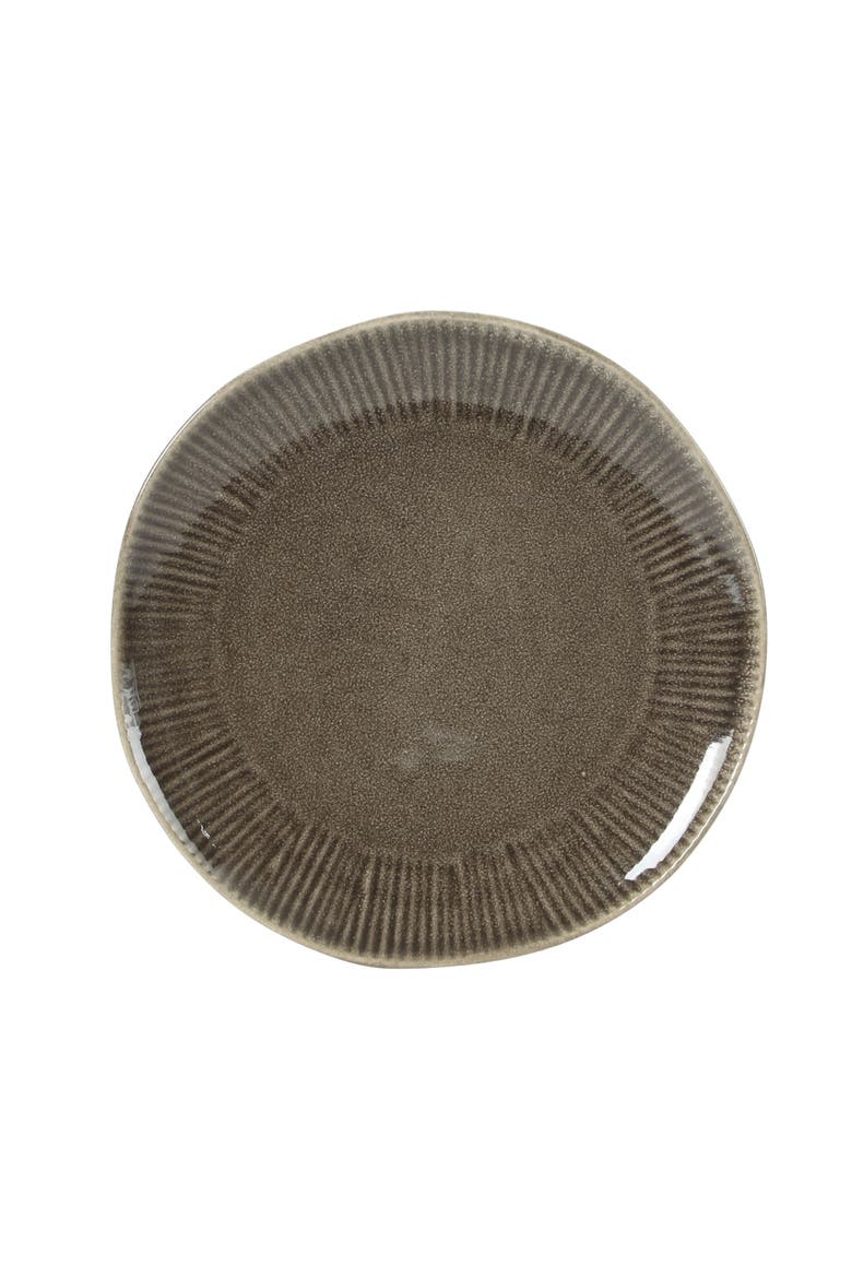 Sandy Pines Stoneware Plates and Bowls Set - Reactive Glaze Dinnerware Set, Alternate, color, Brown