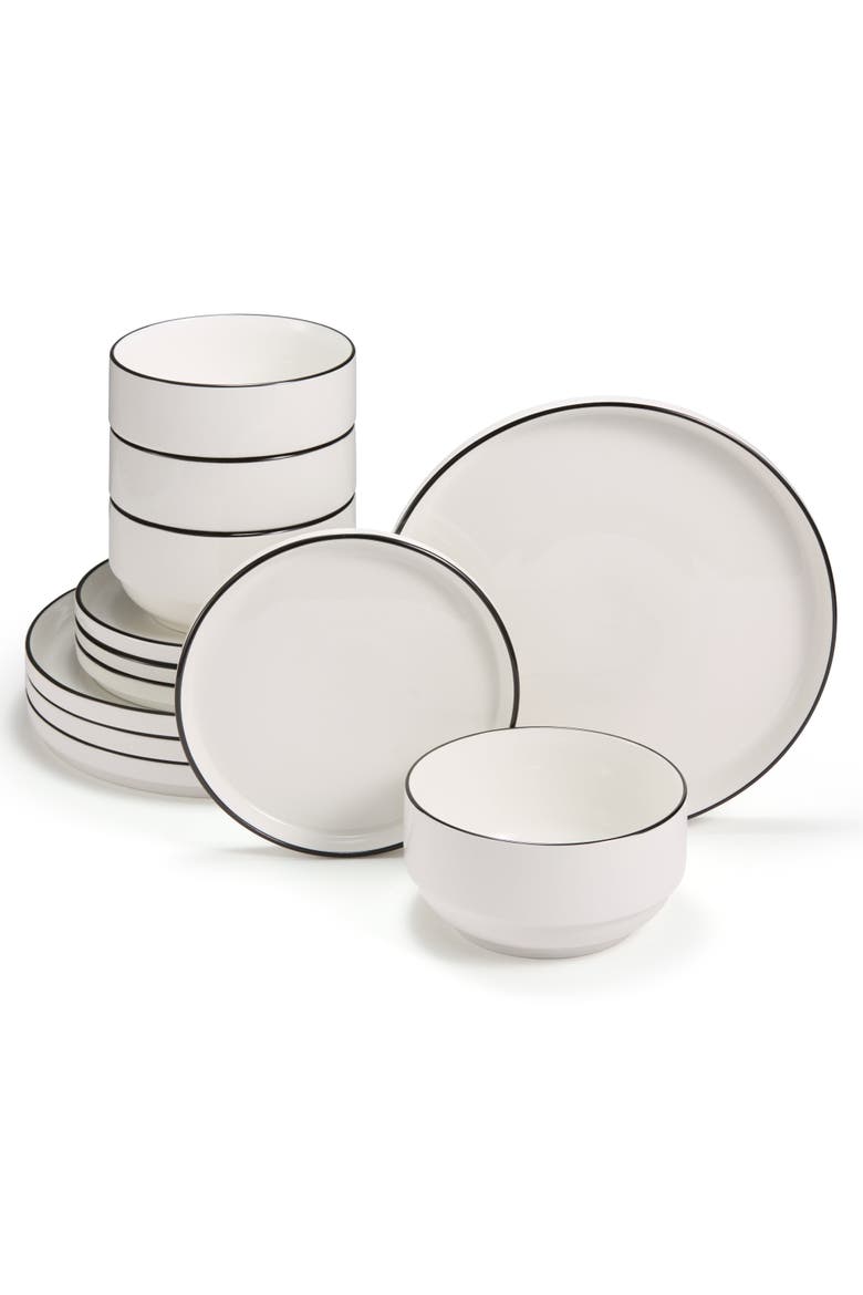 Cambridge Classics Dinnerware Set - 12 Piece, Alternate, color, White