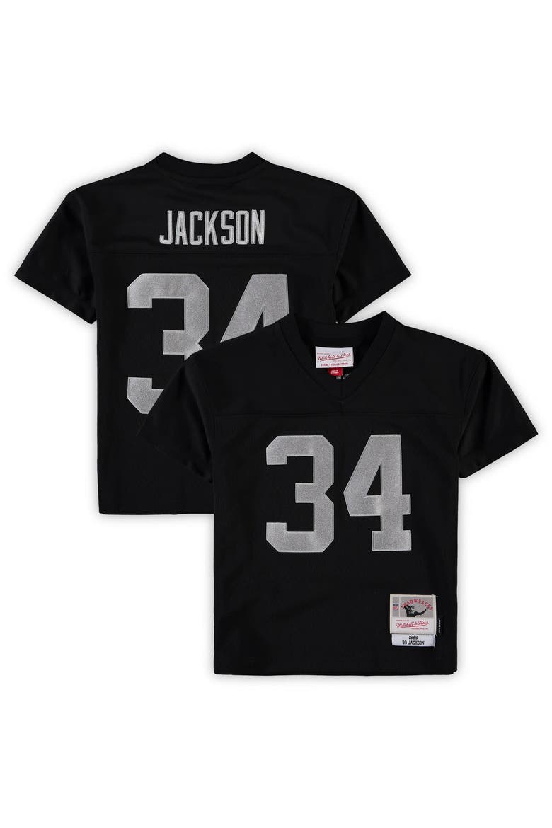 Preschool Mitchell & Ness Bo Jackson Black Las Vegas Raiders 1988 Retired Player Legacy Jersey, Main, color, Black