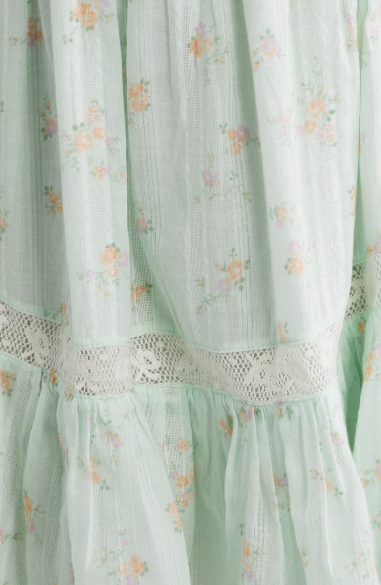 LoveShackFancy Maralina Print Ruffle Minidress, Alternate, color, Celadon Drift