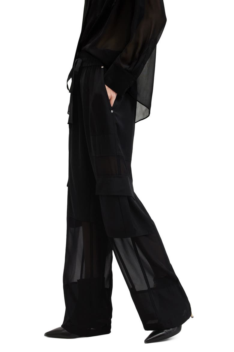 Jody Mesh Cargo Pants, Alternate, color, BLACK