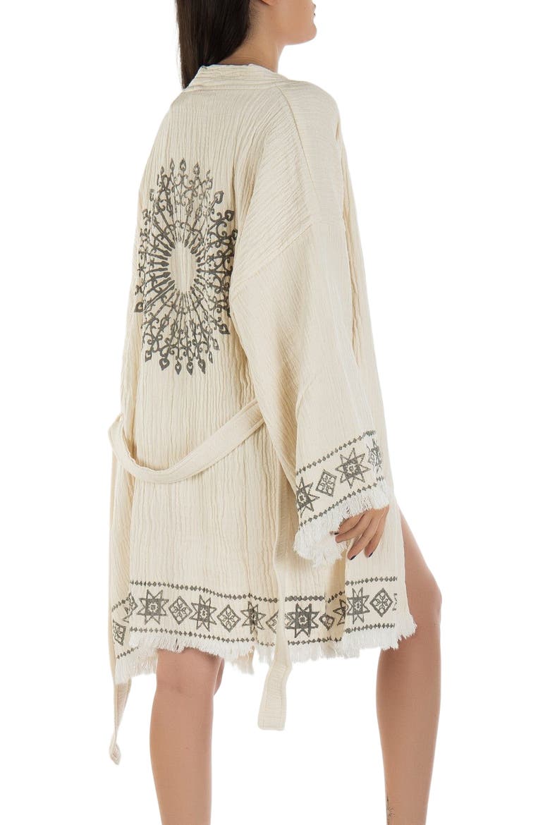 Melly - Mandala Pattern Handmade Cotton Robe Cover-Up, Alternate, color, Off-White