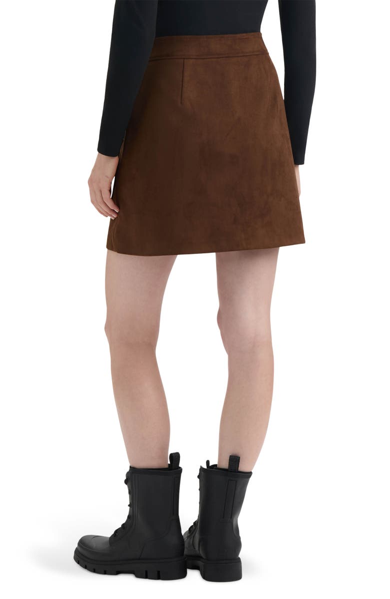 Hunter Faux Suede Miniskirt, Alternate, color, Brown