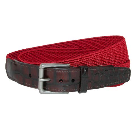 Men's Hampton Stretch Belt with Croc Print Tabs