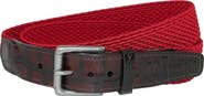 CrookhornDavis Men's Hampton Stretch Belt with Croc Print Tabs