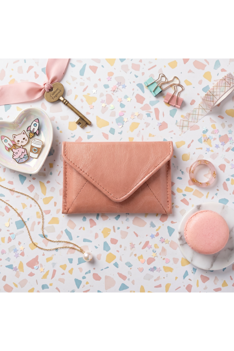 Mini Envelope Wallet with RFID Protection, Main, color, Pearl Pink