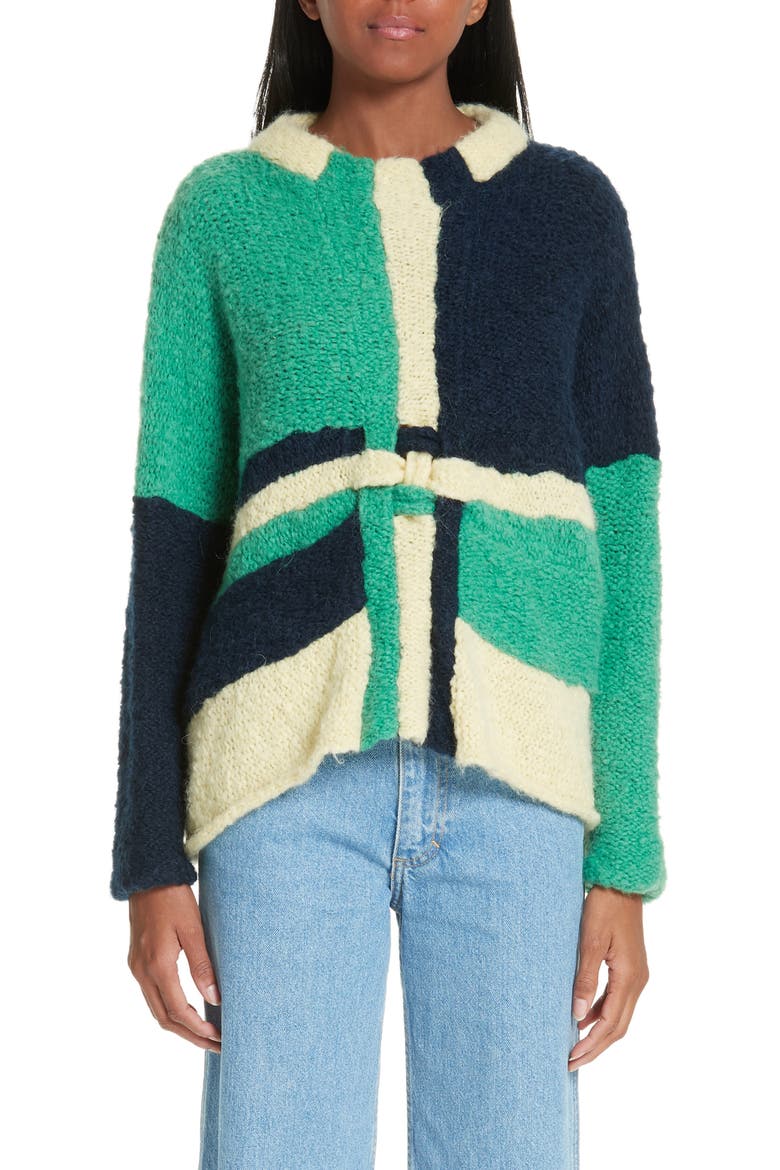Uni Weave Sweater, Main, color, GREEN
