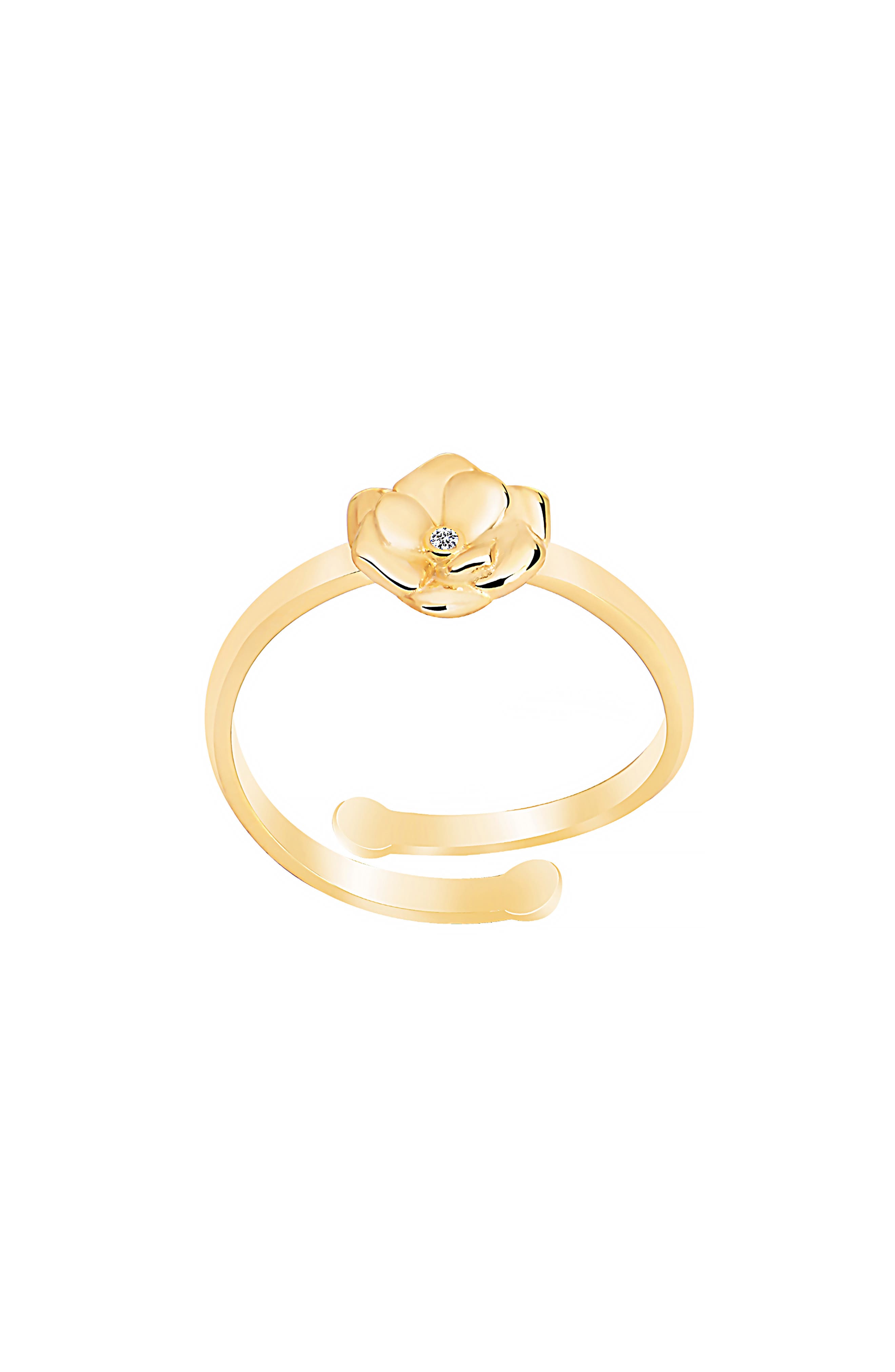 GABI RIELLE Rosebud CZ Adjustable Ring