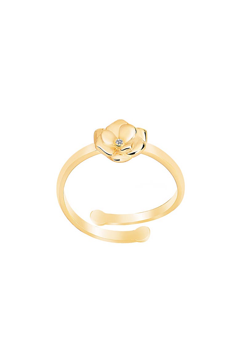 Rosebud CZ Adjustable Ring, Main, color, GOLD