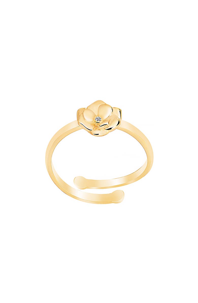 GABI RIELLE Rosebud CZ Adjustable Ring, Main, color, Gold