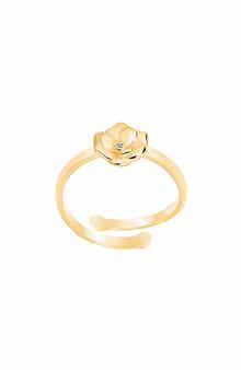 GABI RIELLE Rosebud CZ Adjustable Ring
