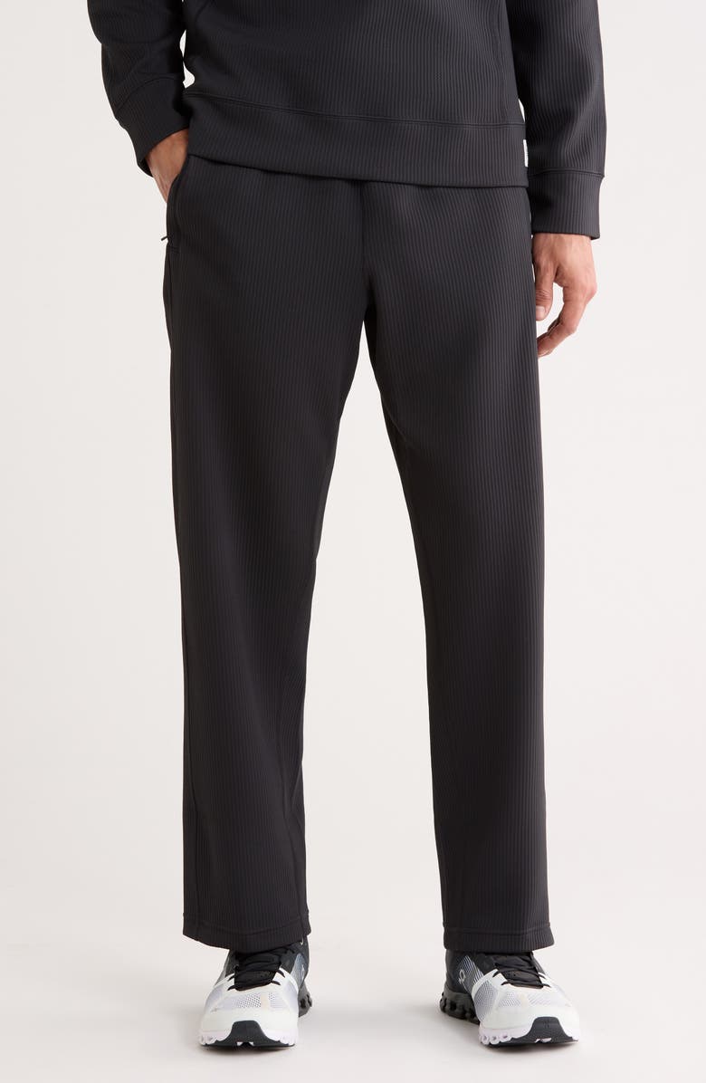Reigning Champ Double Knit Rally Relaxed Performance Pants, Main, color, Black