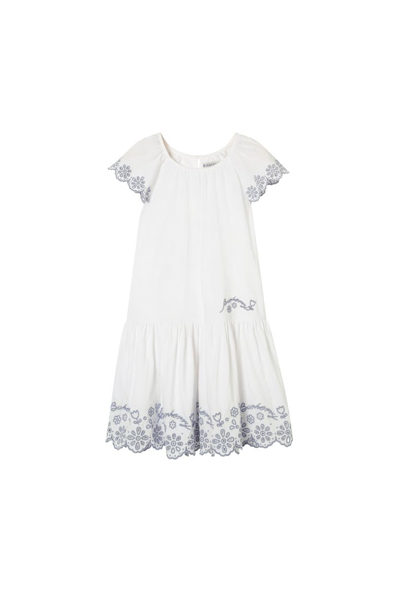 Broderie Anglaise Cotton Dress, Main, color, White