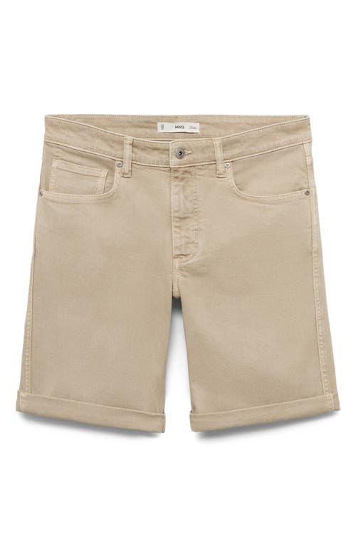 Mango Denim Bermuda Shorts In Neutral