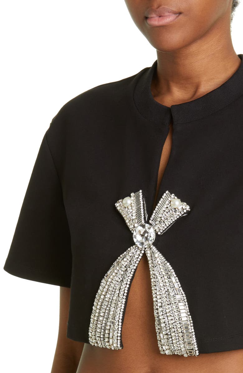 Area Deco Crystal Bow Crop Top, Alternate, color, 