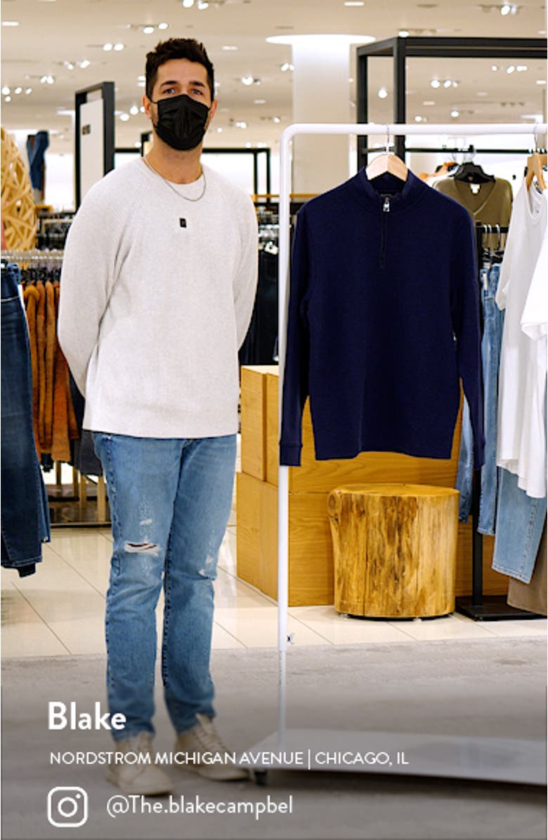 Cotton Blend Quarter Zip Sweater, sales video thumbnail